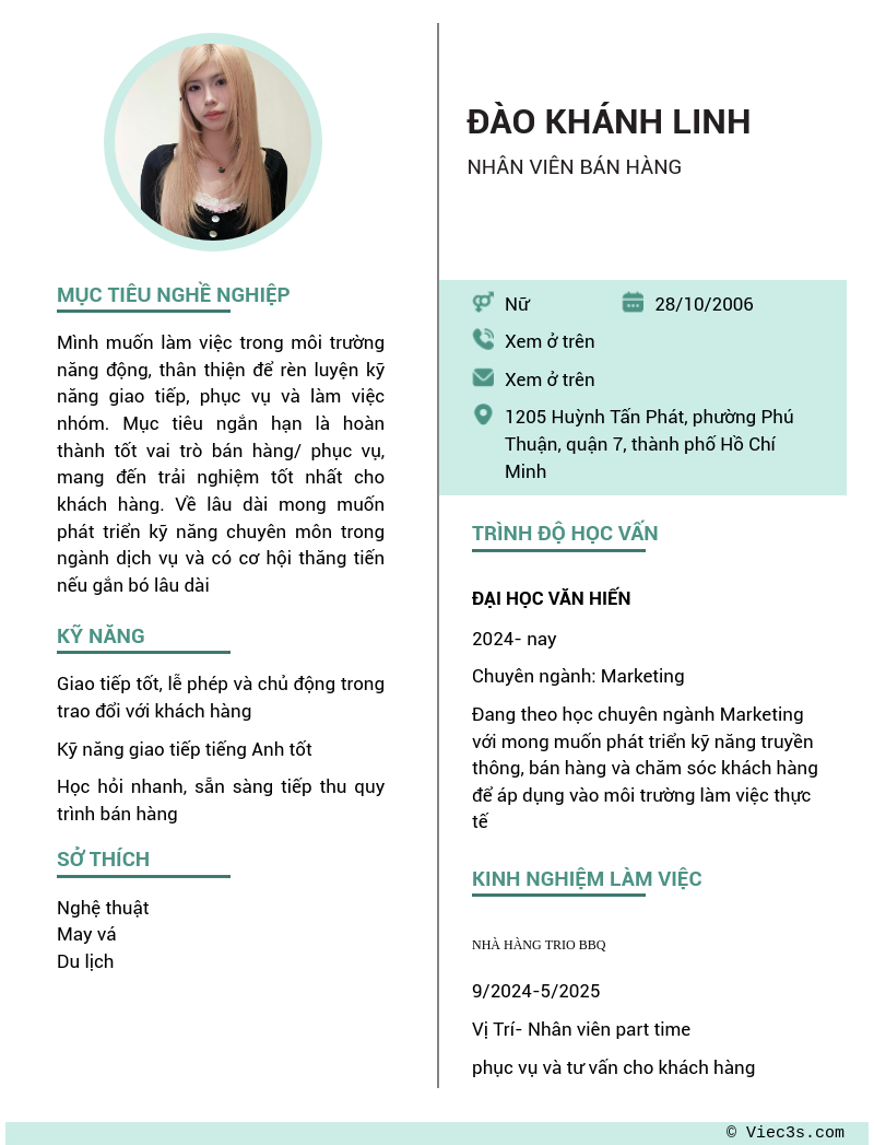 CV ứng viên