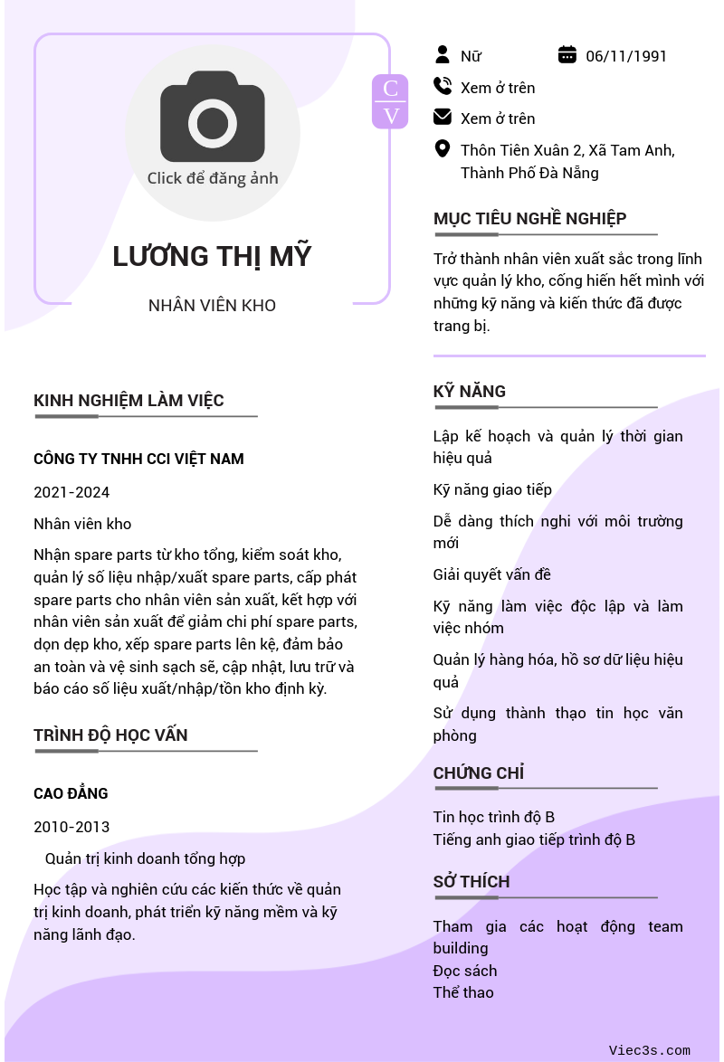 CV ứng viên