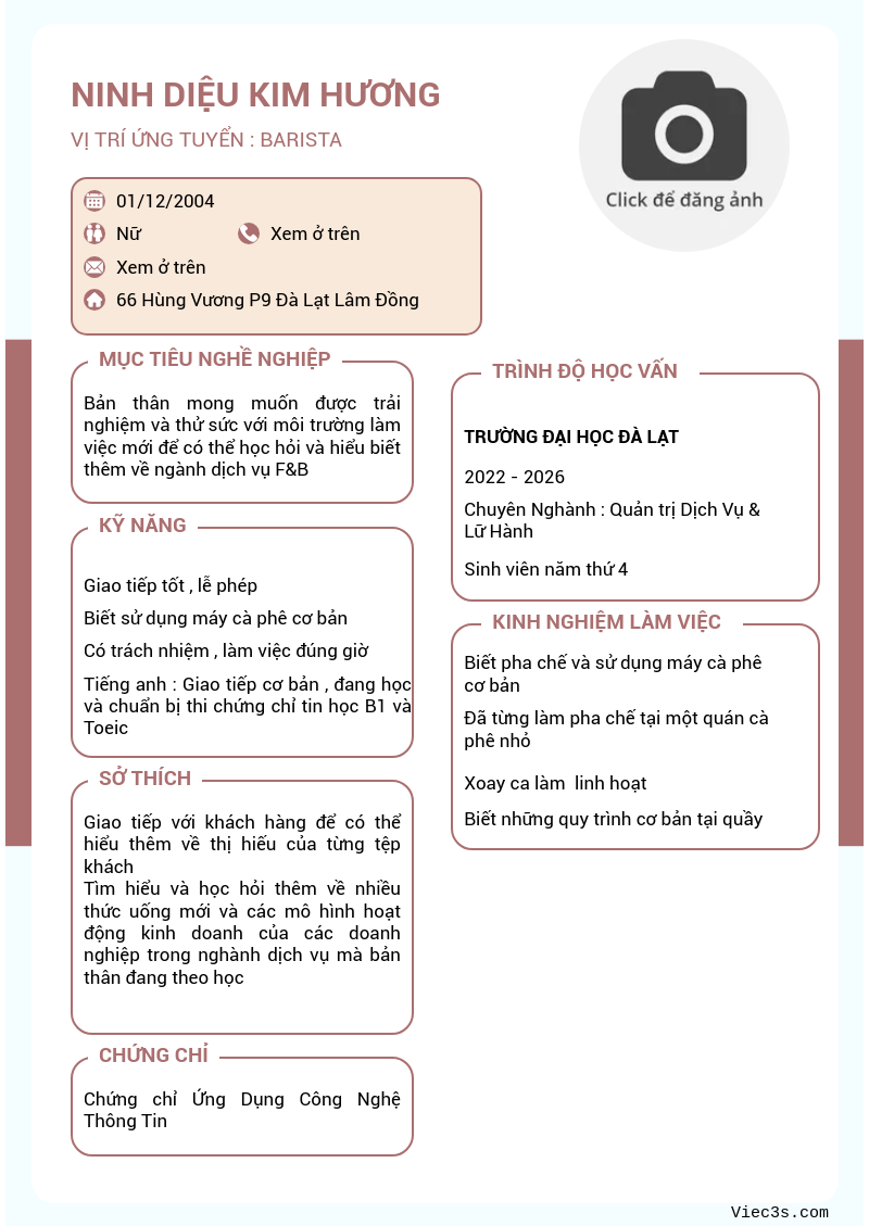 CV ứng viên