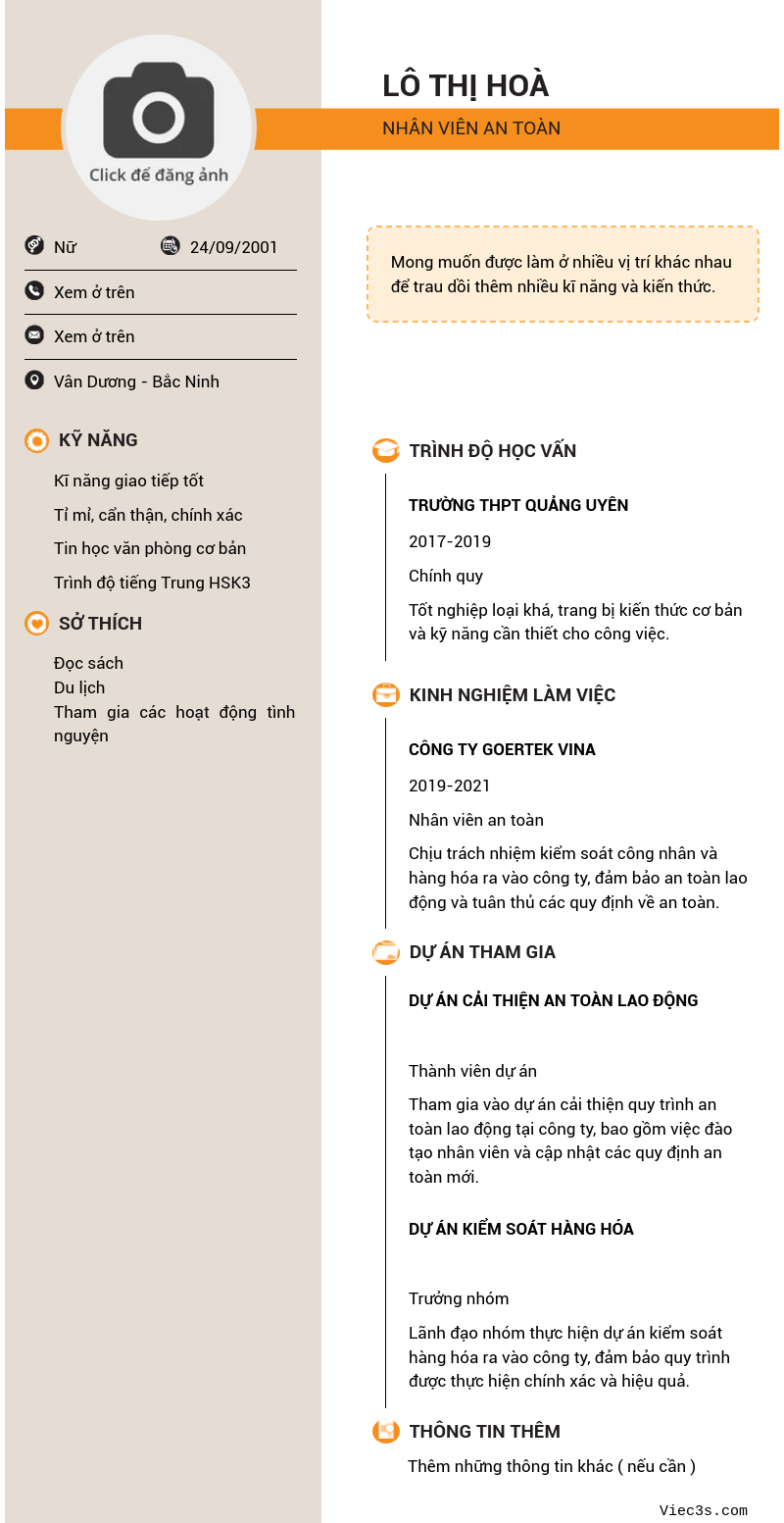 CV ứng viên