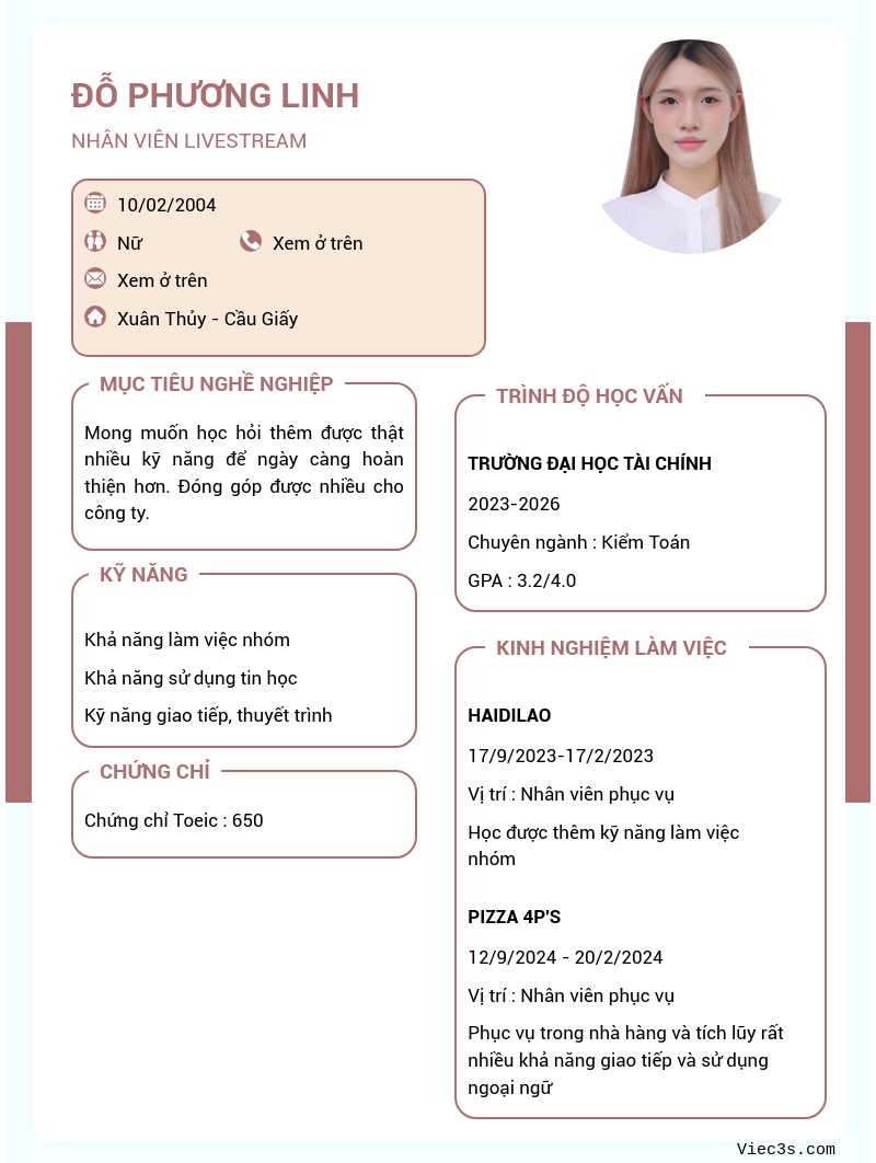 CV ứng viên
