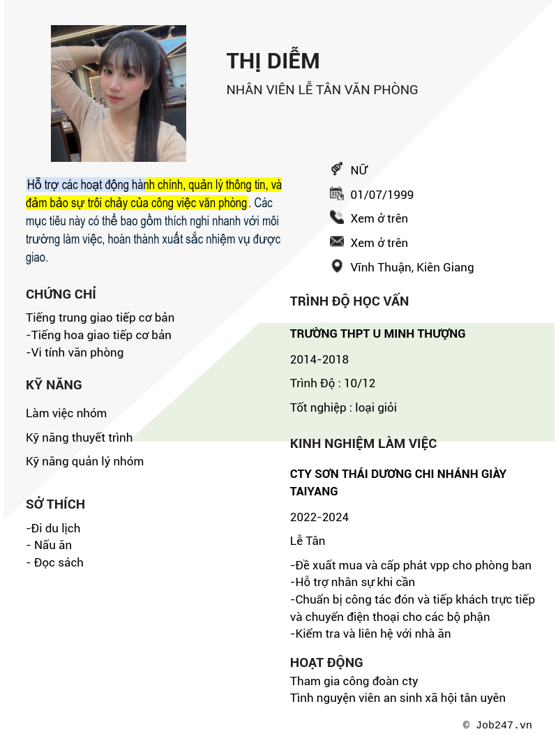 CV ứng viên