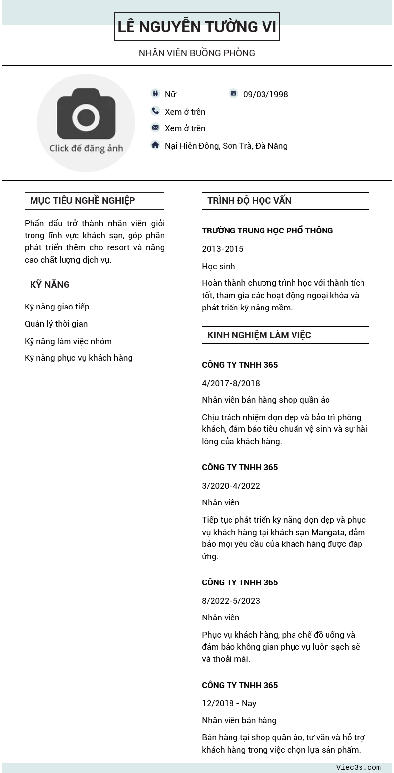 CV ứng viên
