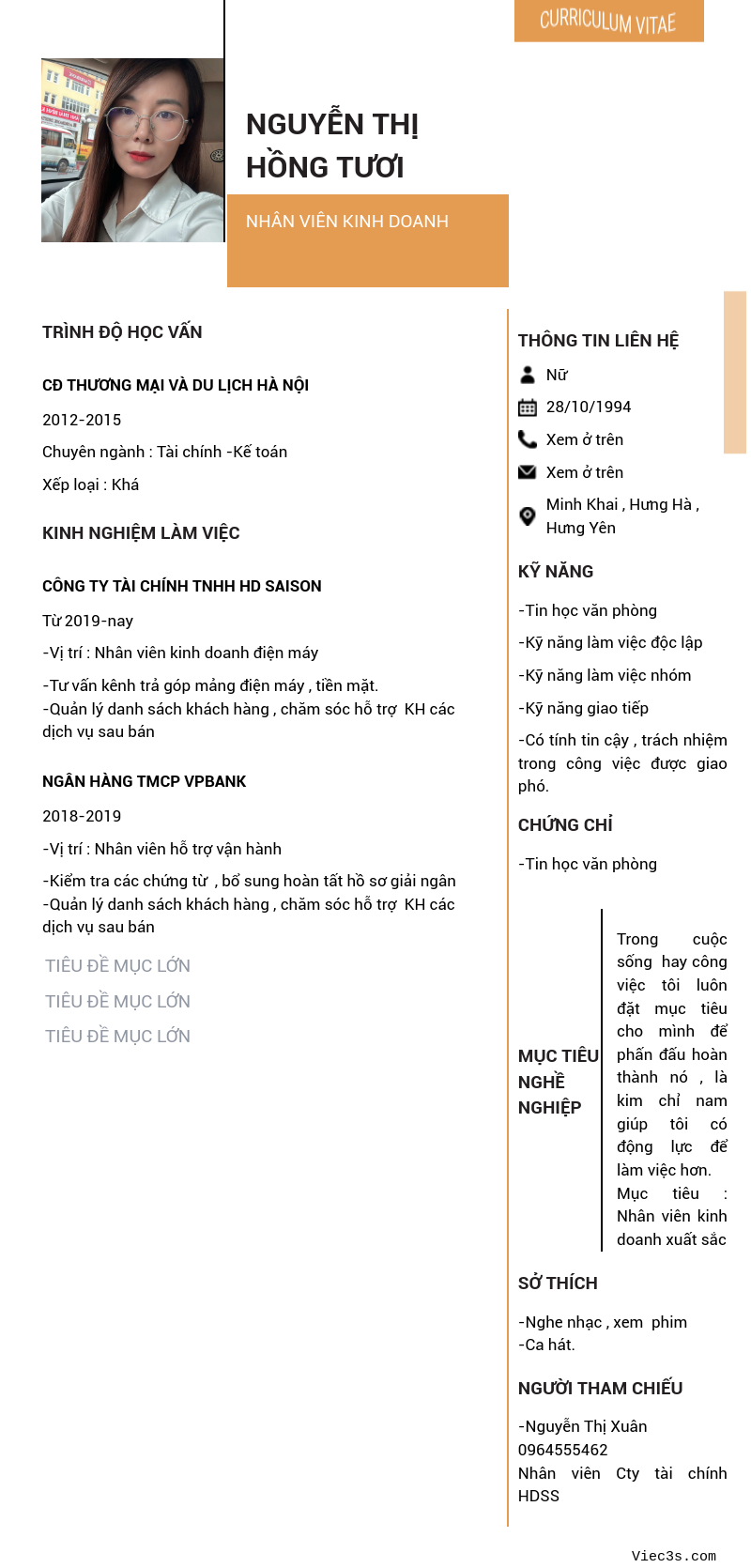CV ứng viên