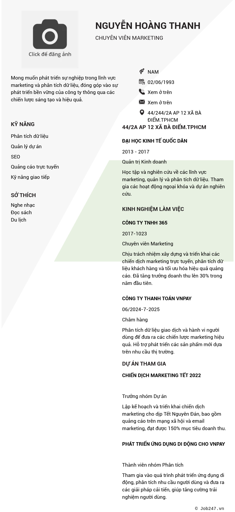 CV ứng viên