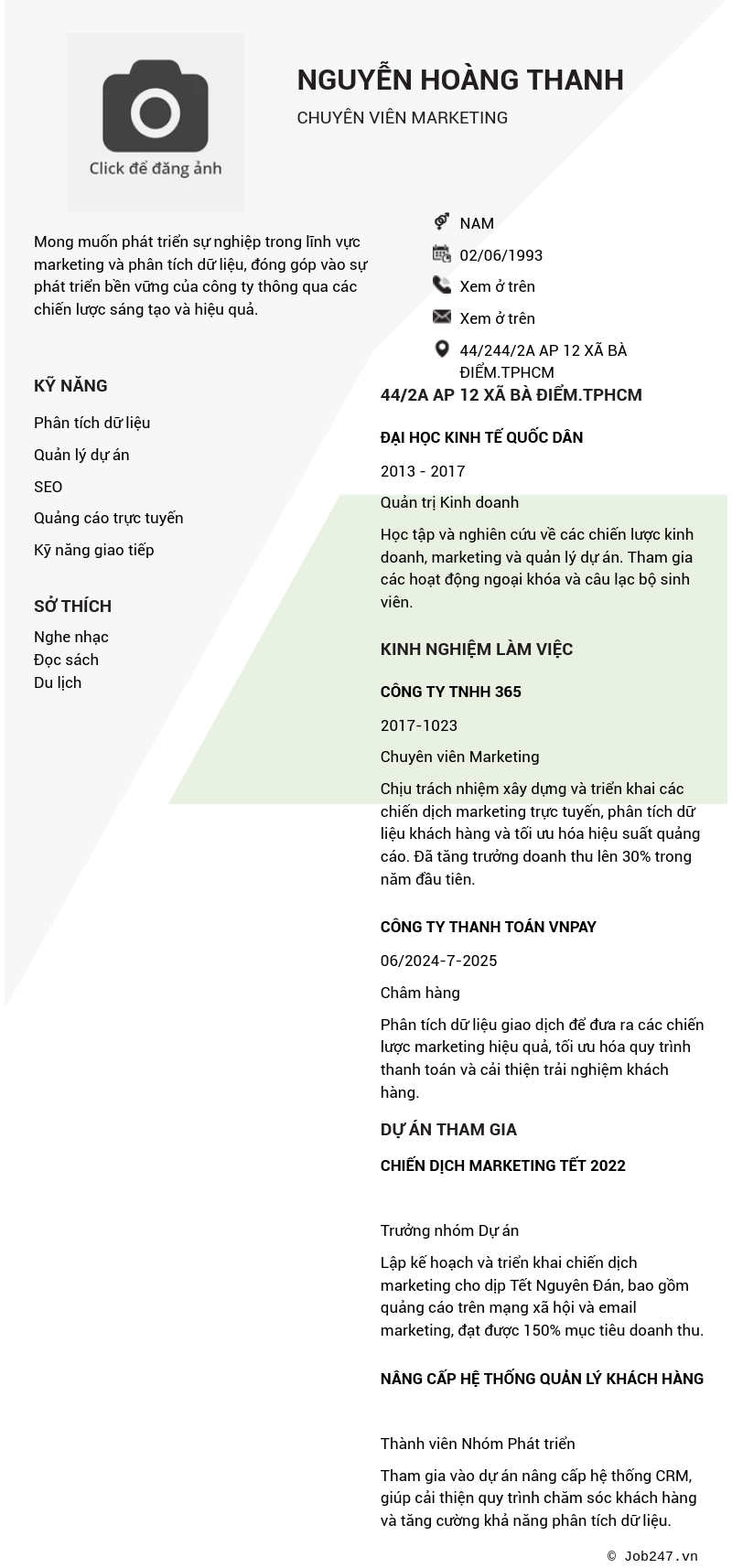 CV ứng viên