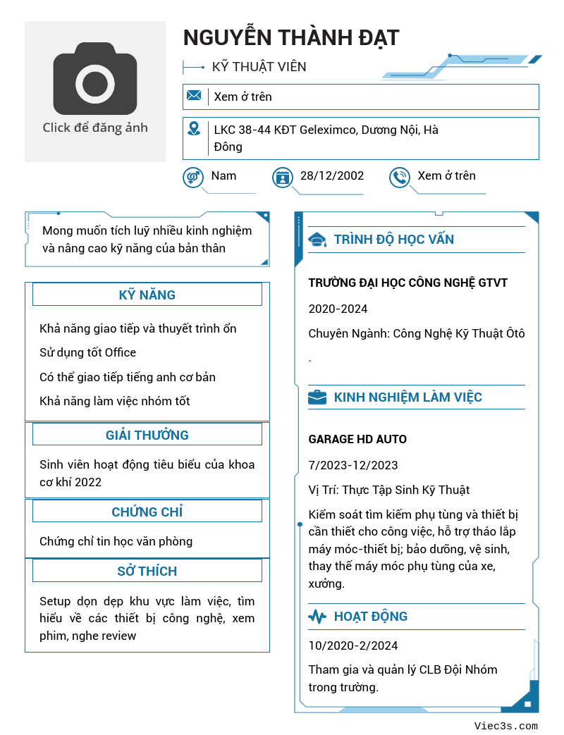 CV ứng viên