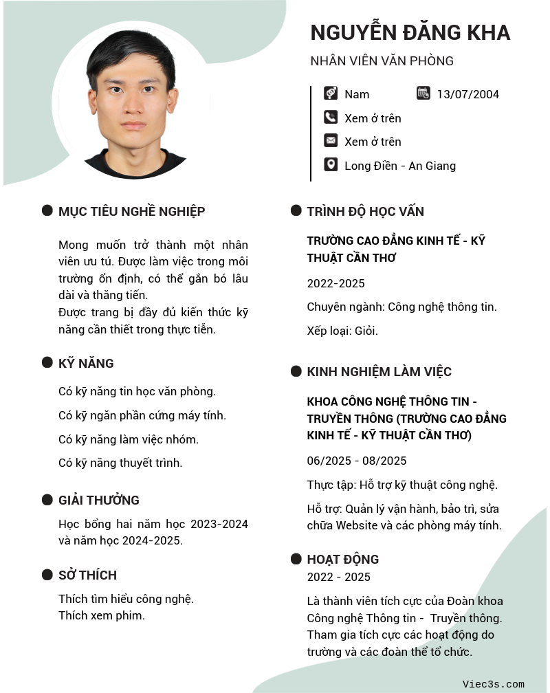 CV ứng viên