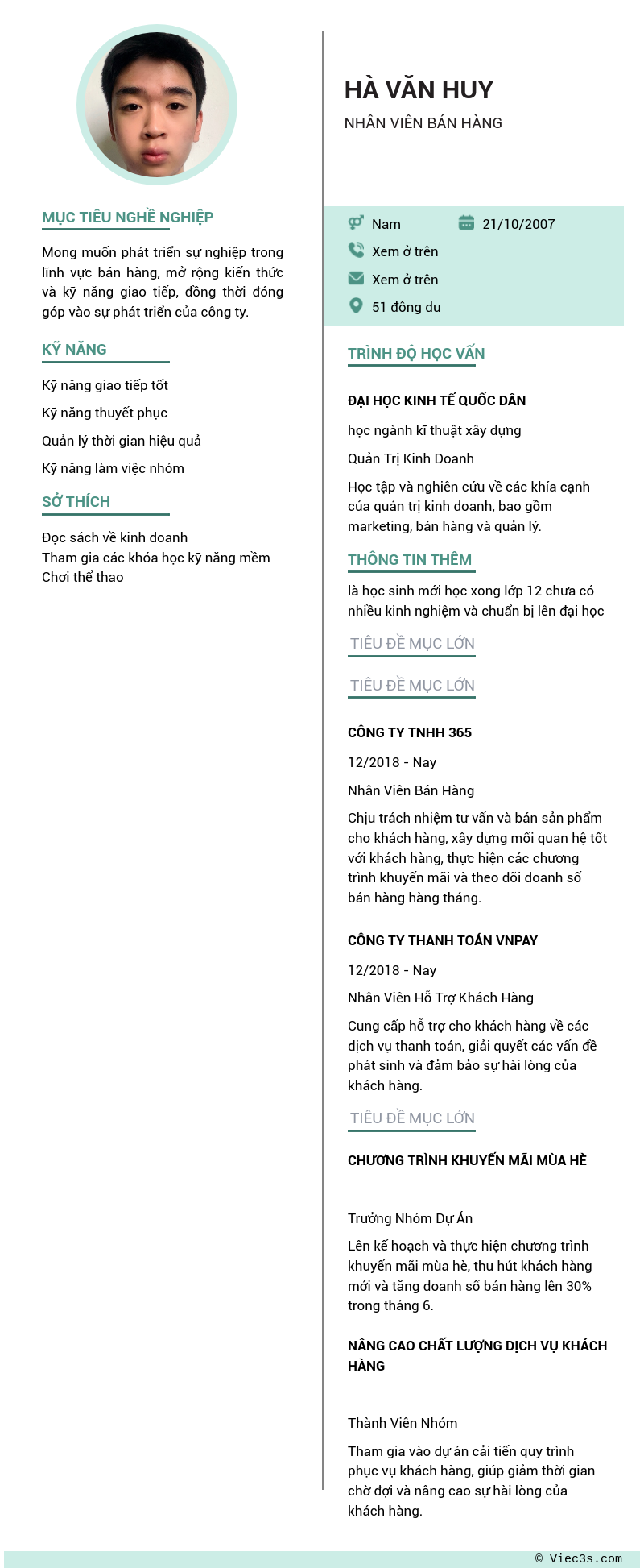 CV ứng viên