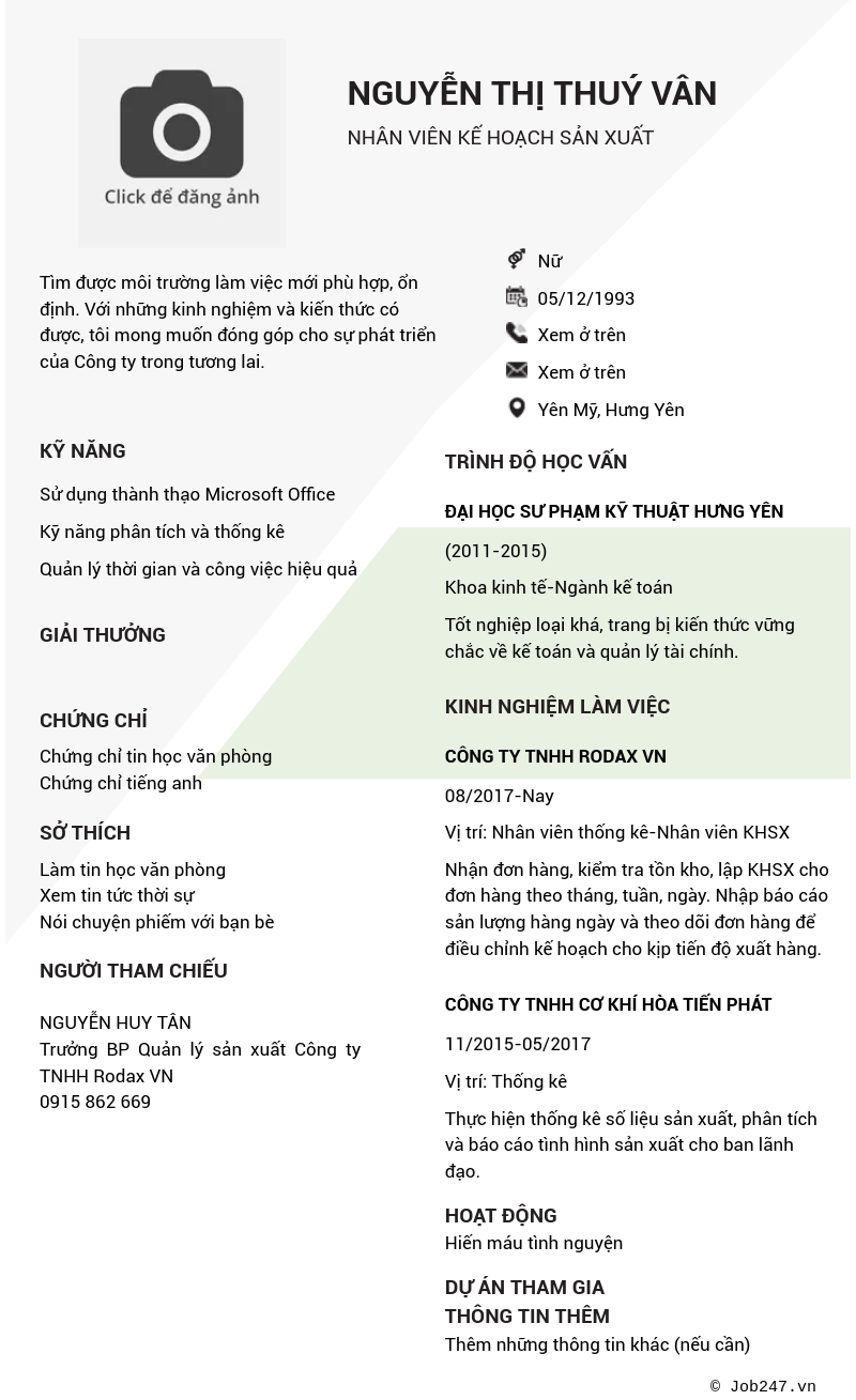 CV ứng viên