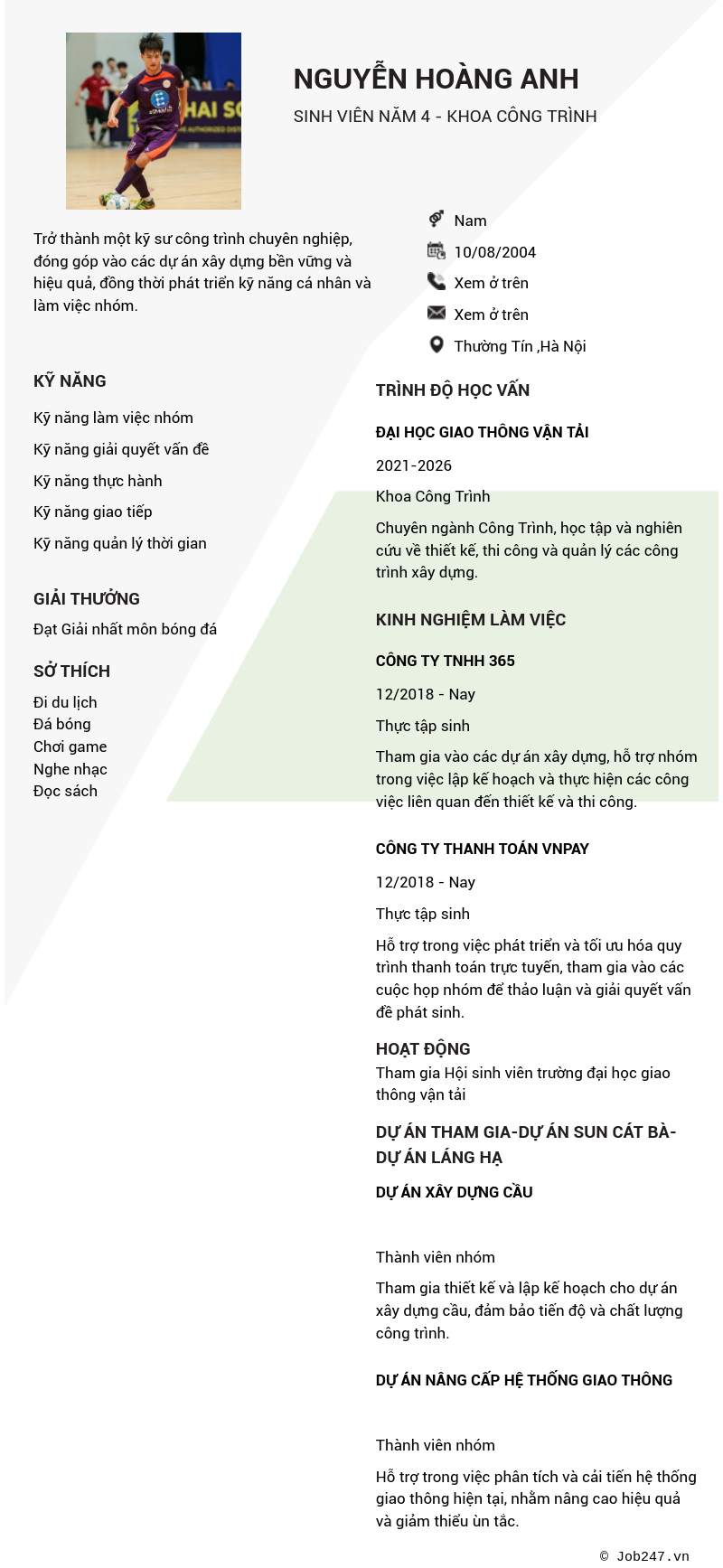 CV ứng viên