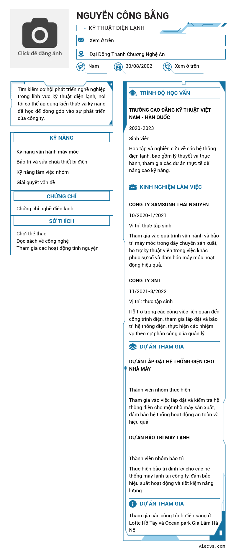 CV ứng viên