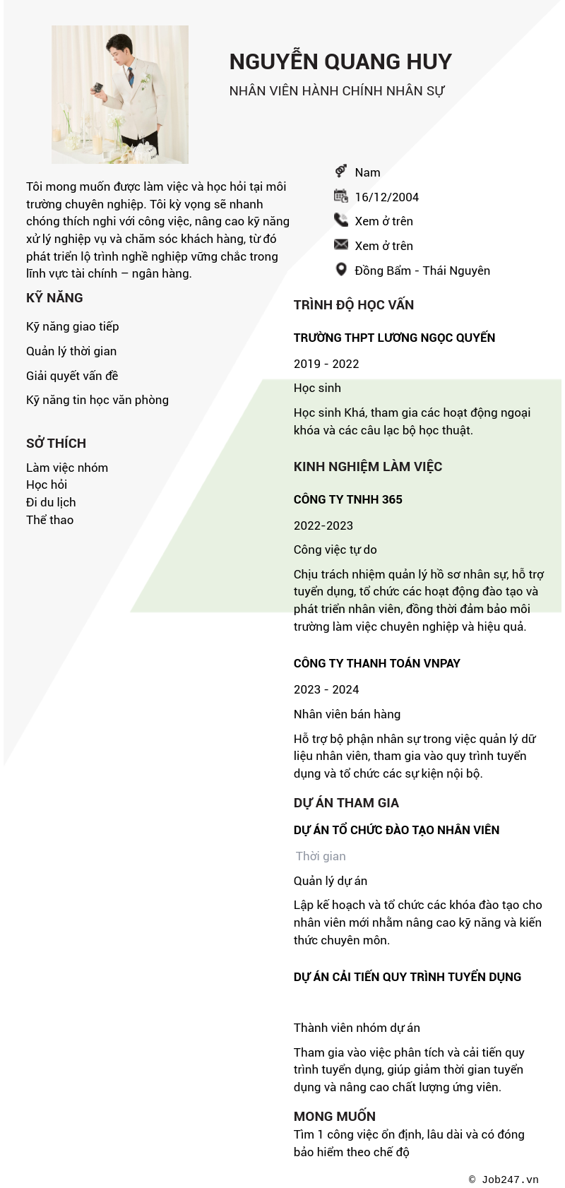 CV ứng viên