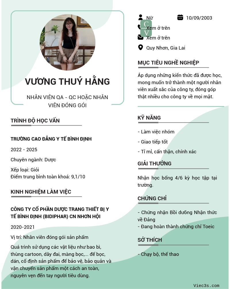 CV ứng viên