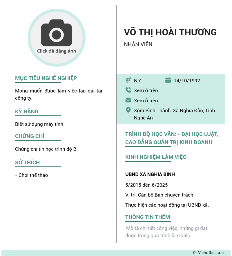 CV ứng viên