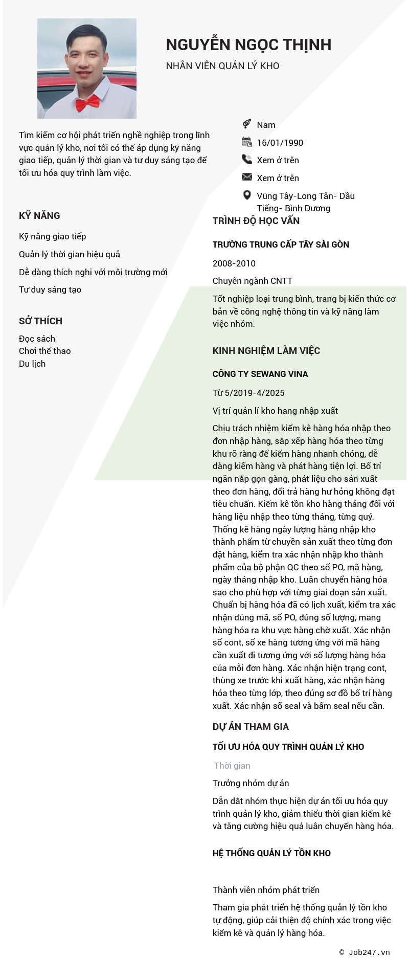 CV ứng viên