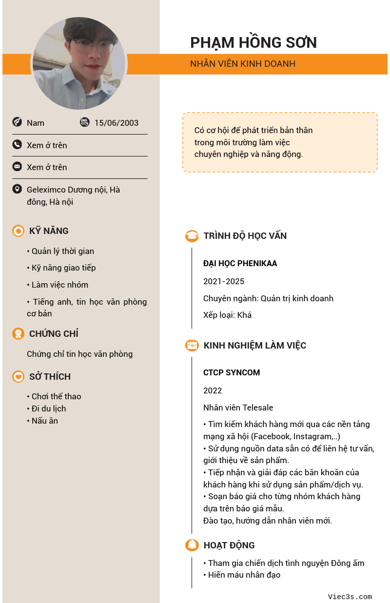 CV ứng viên