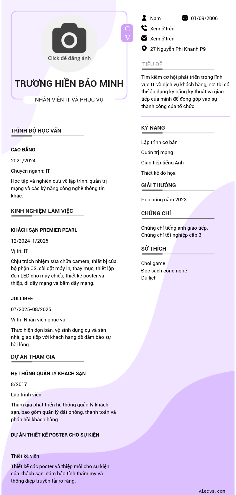 CV ứng viên