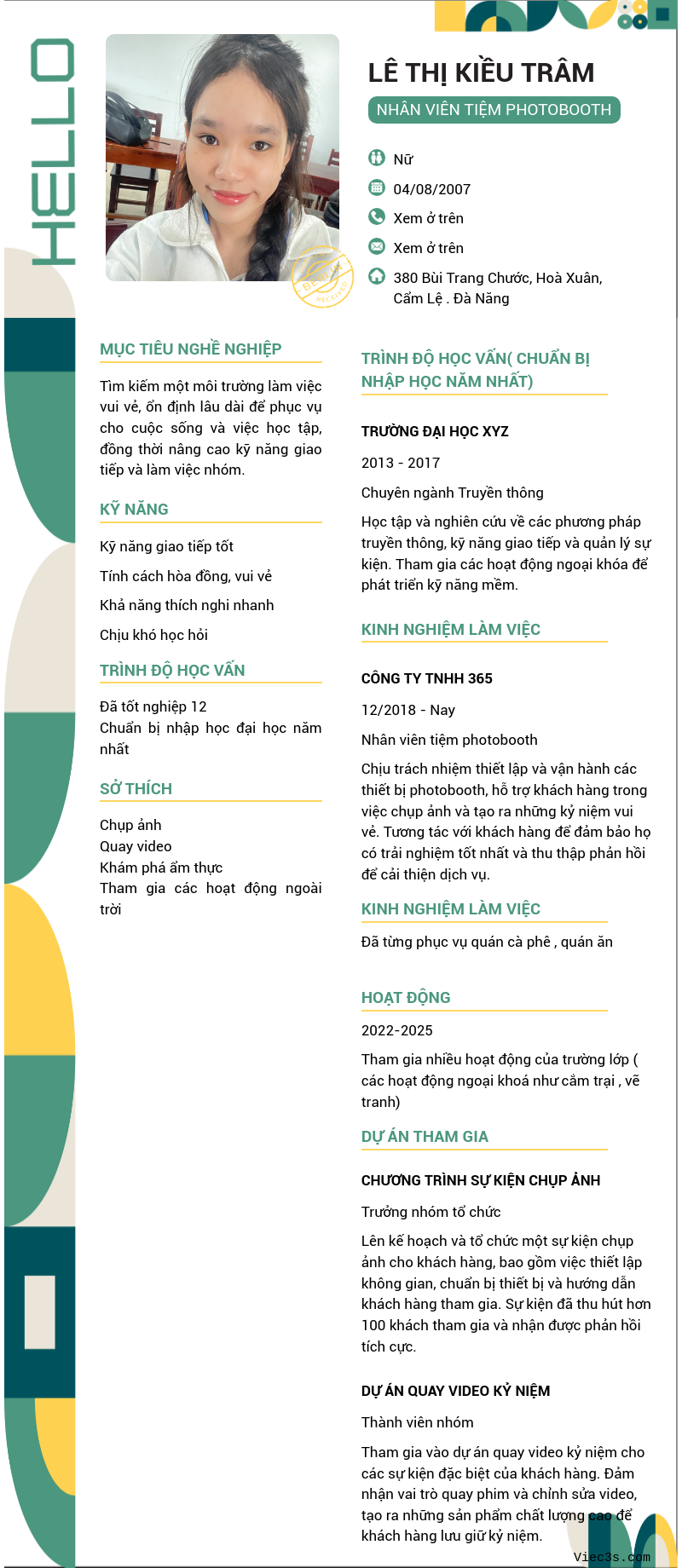 CV ứng viên