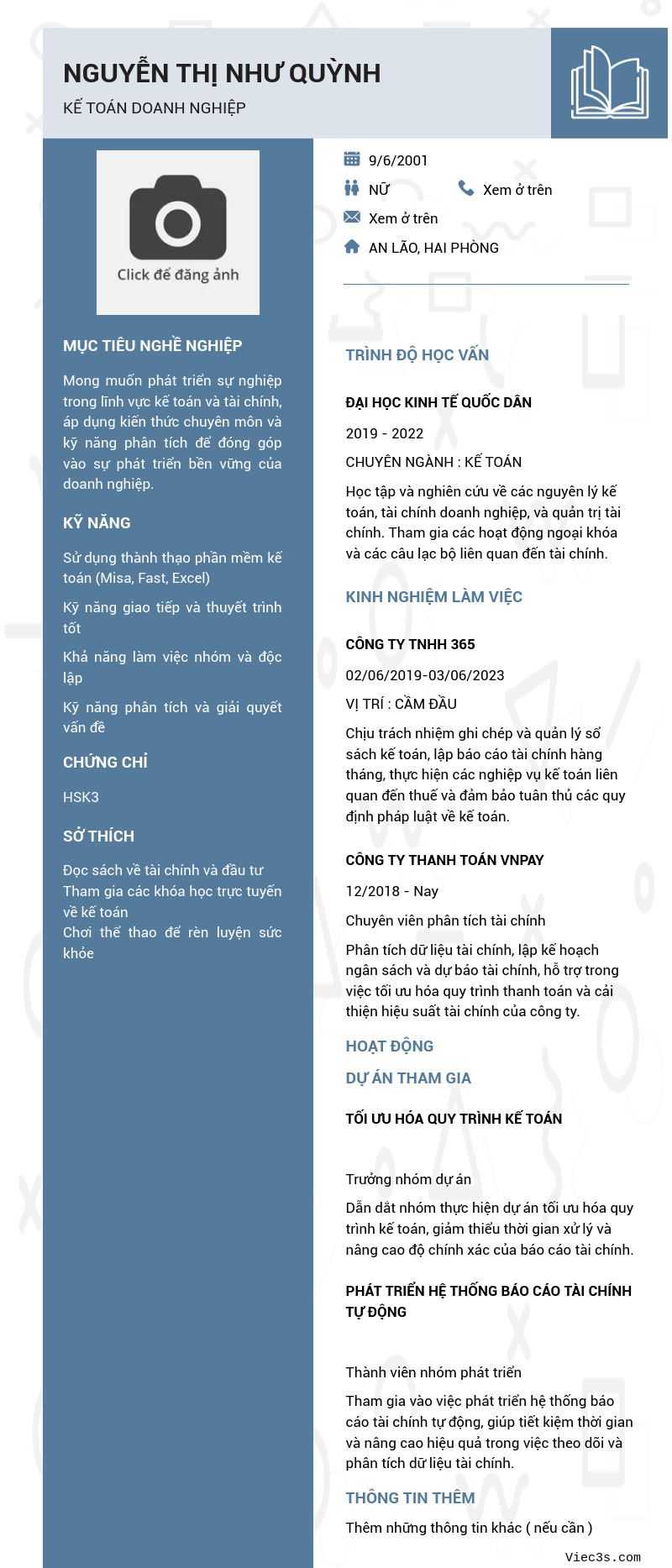 CV ứng viên
