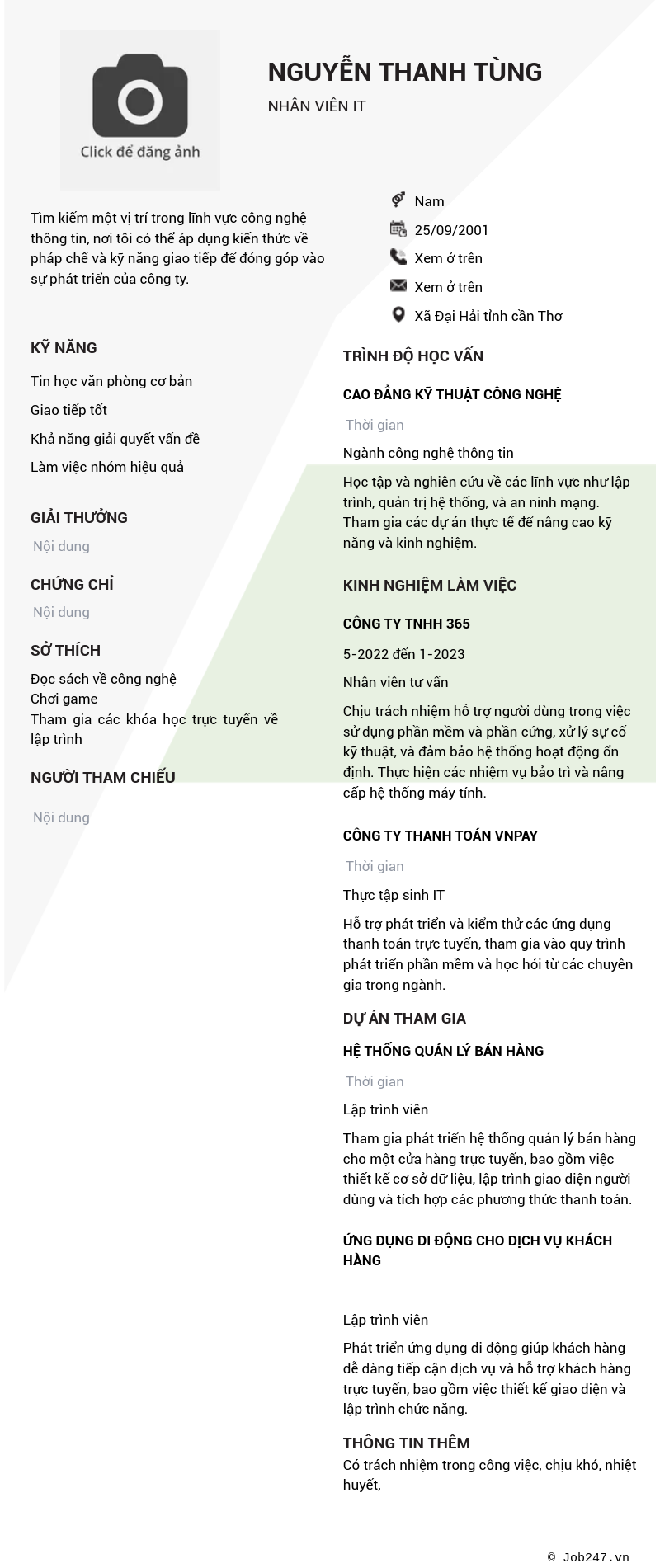 CV ứng viên
