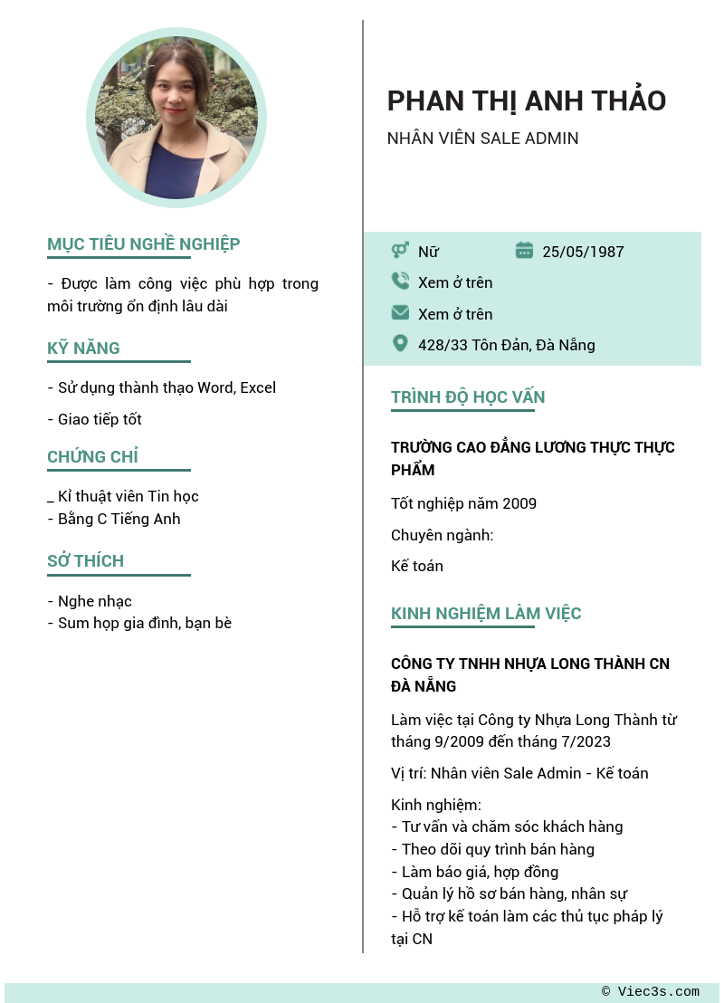 CV ứng viên