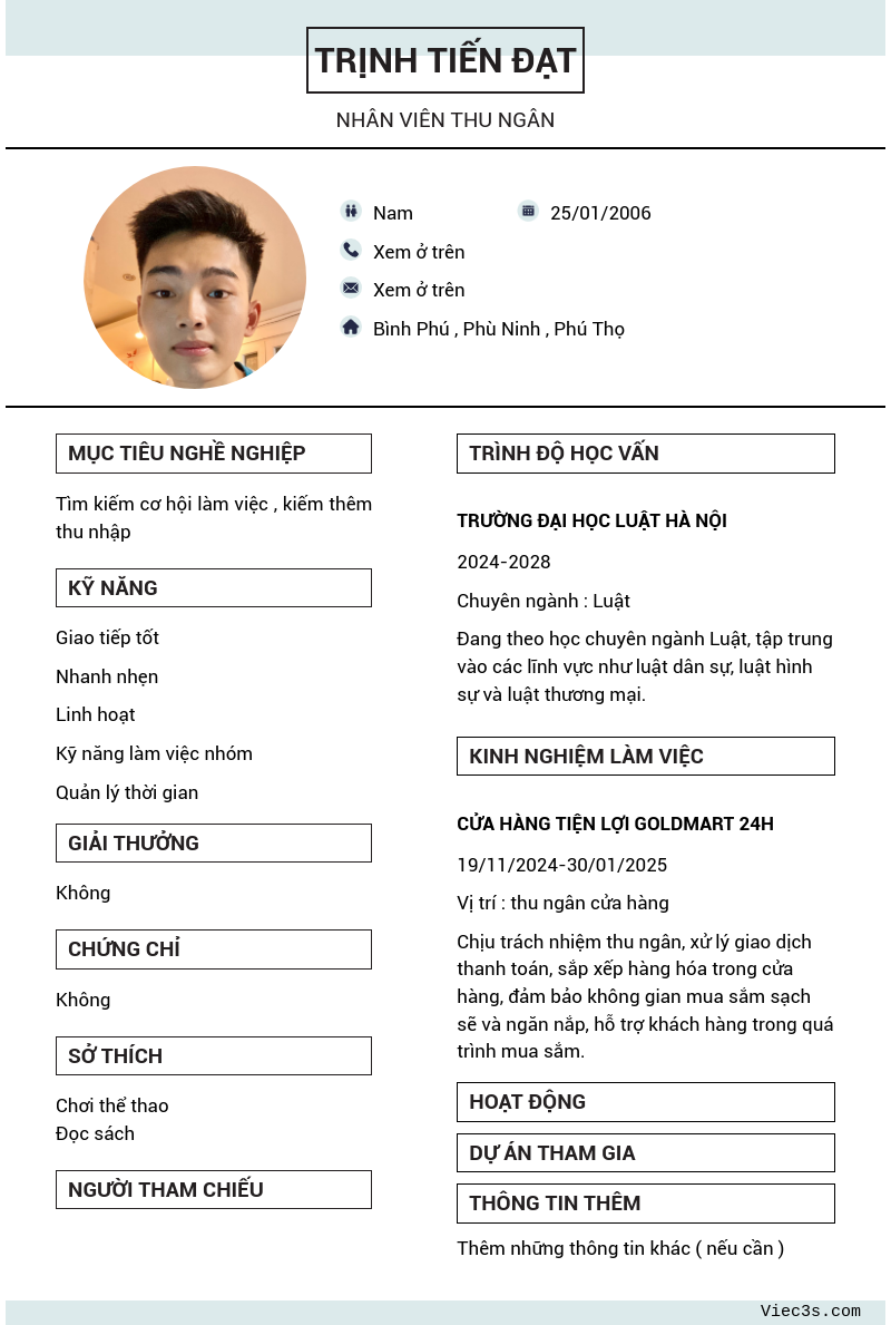 CV ứng viên