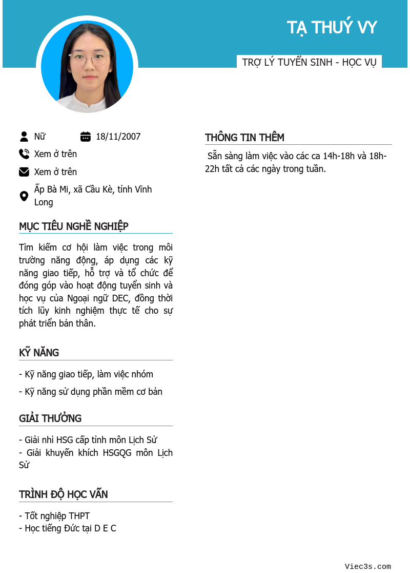 CV ứng viên