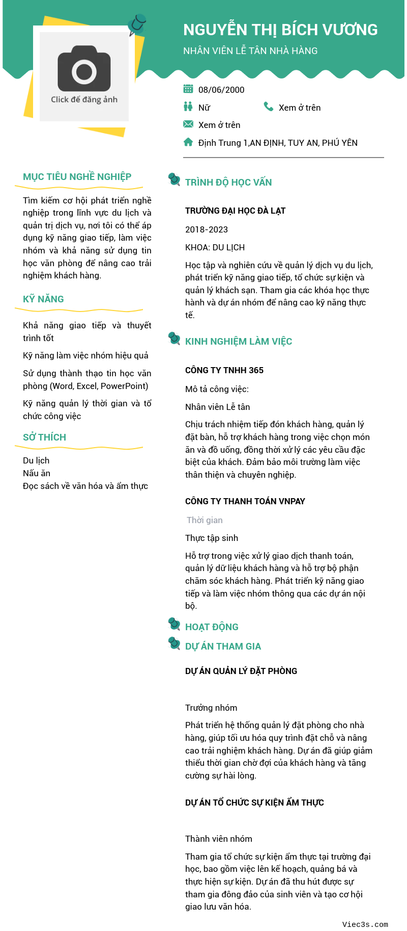 CV ứng viên