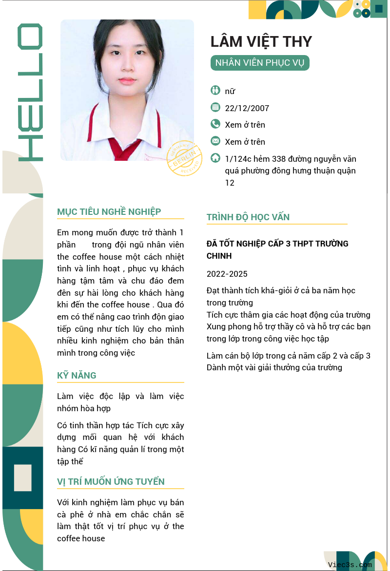 CV ứng viên