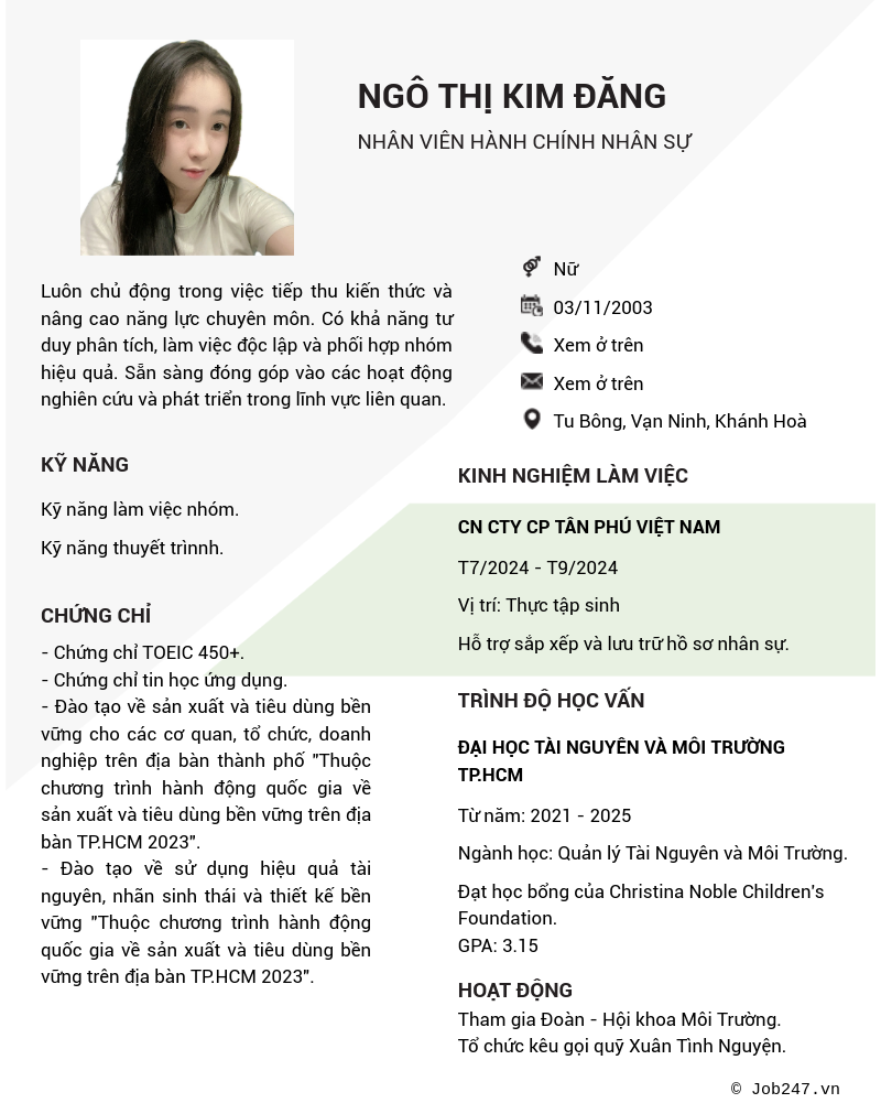CV ứng viên