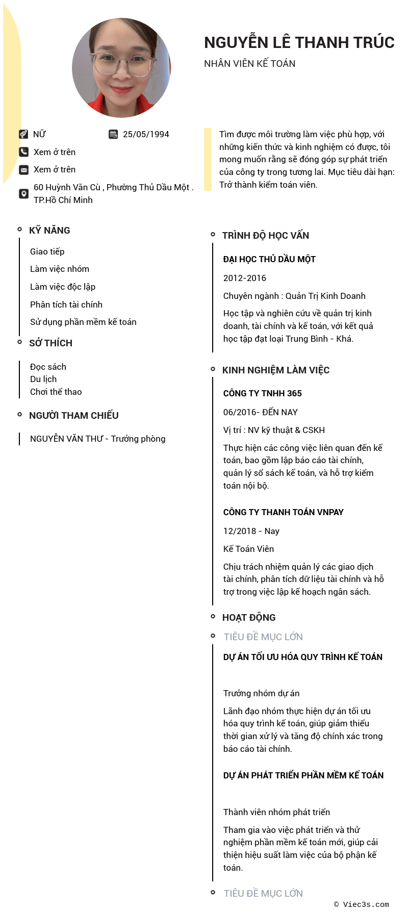 CV ứng viên