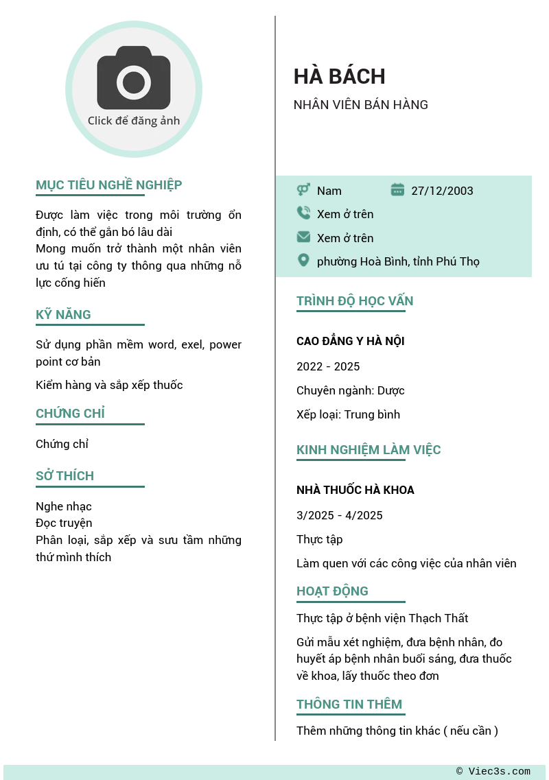 CV ứng viên