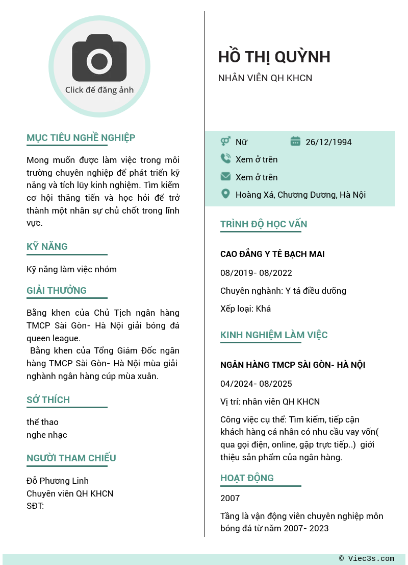 CV ứng viên