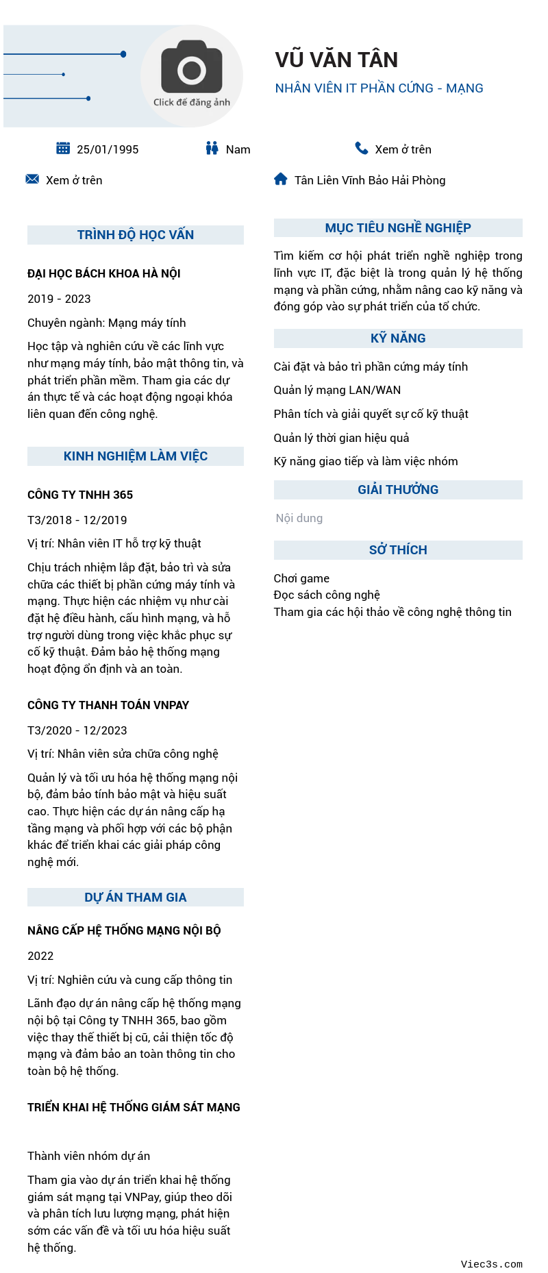 CV ứng viên