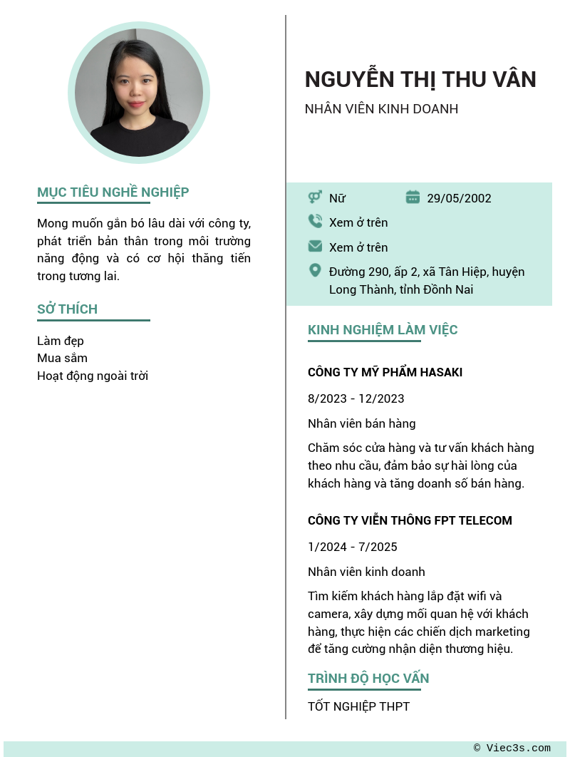 CV ứng viên