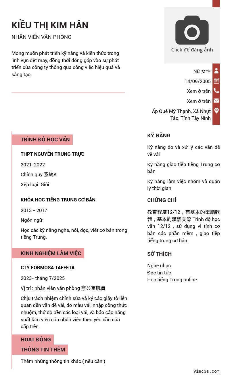 CV ứng viên