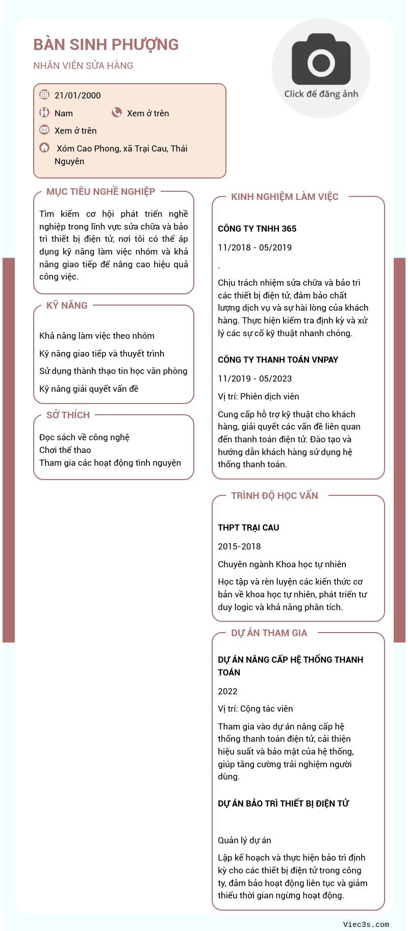 CV ứng viên