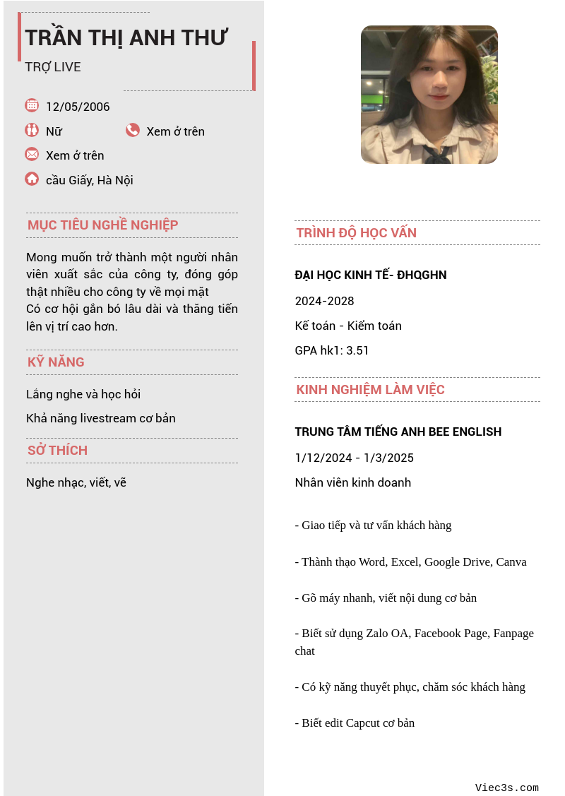 CV ứng viên