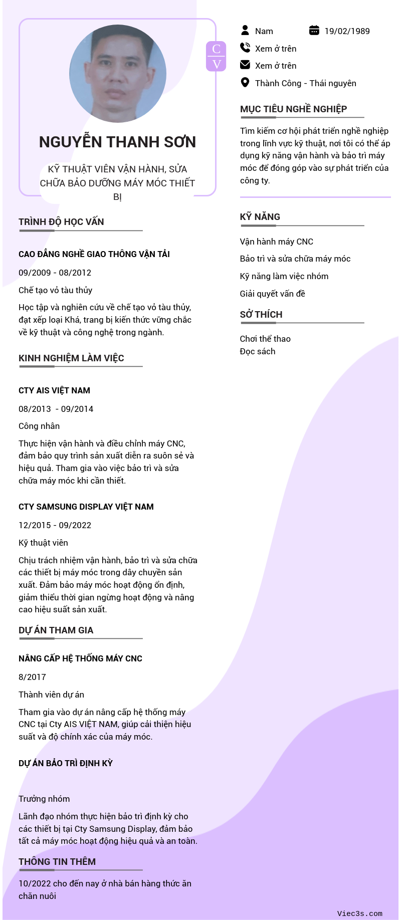 CV ứng viên
