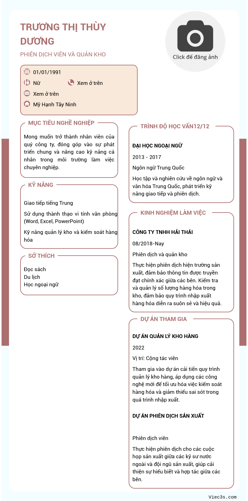 CV ứng viên