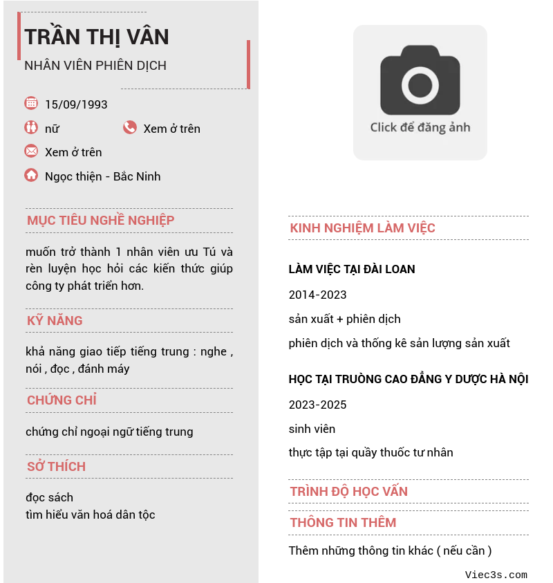 CV ứng viên