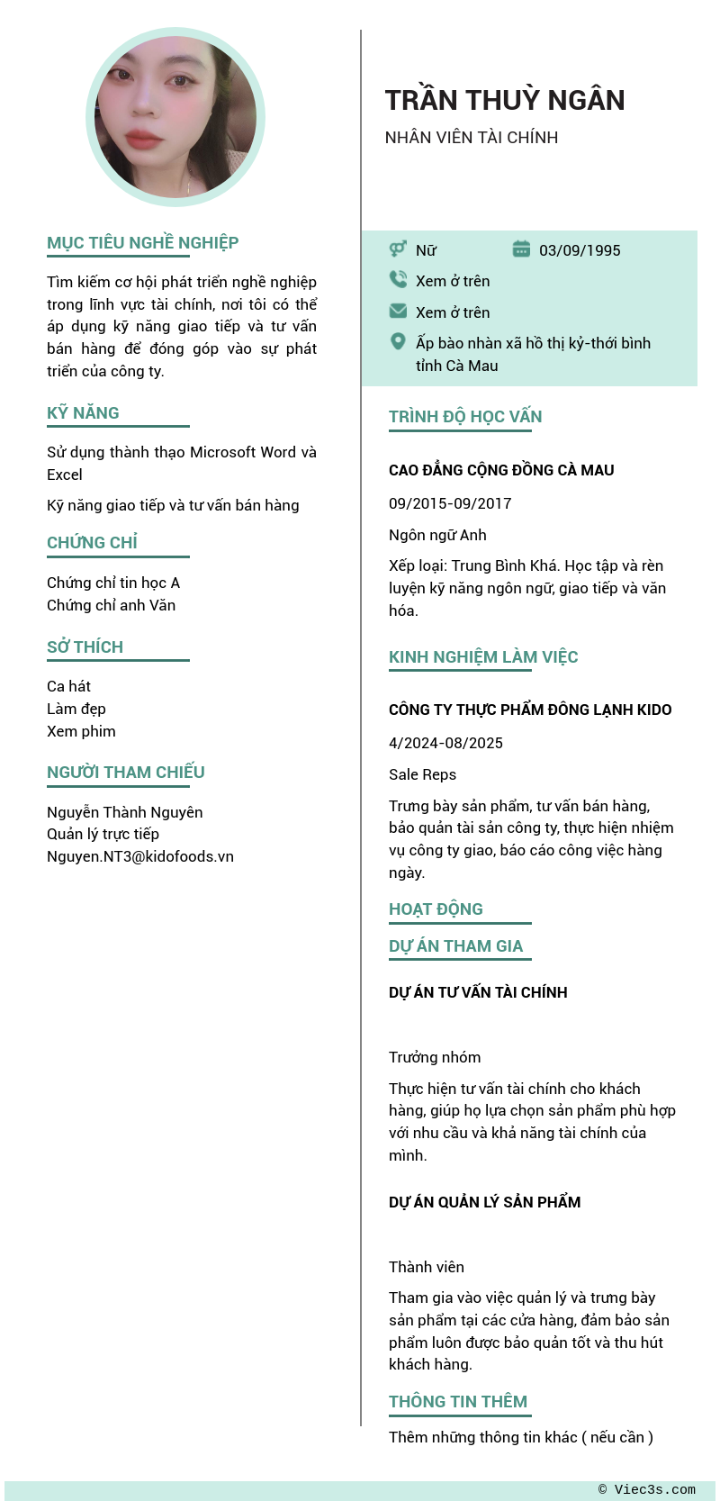 CV ứng viên