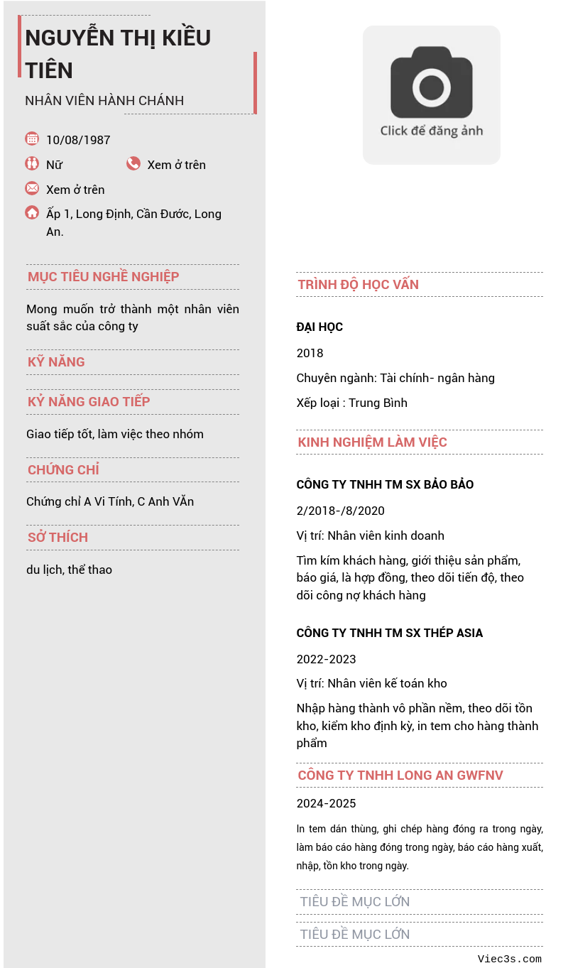 CV ứng viên