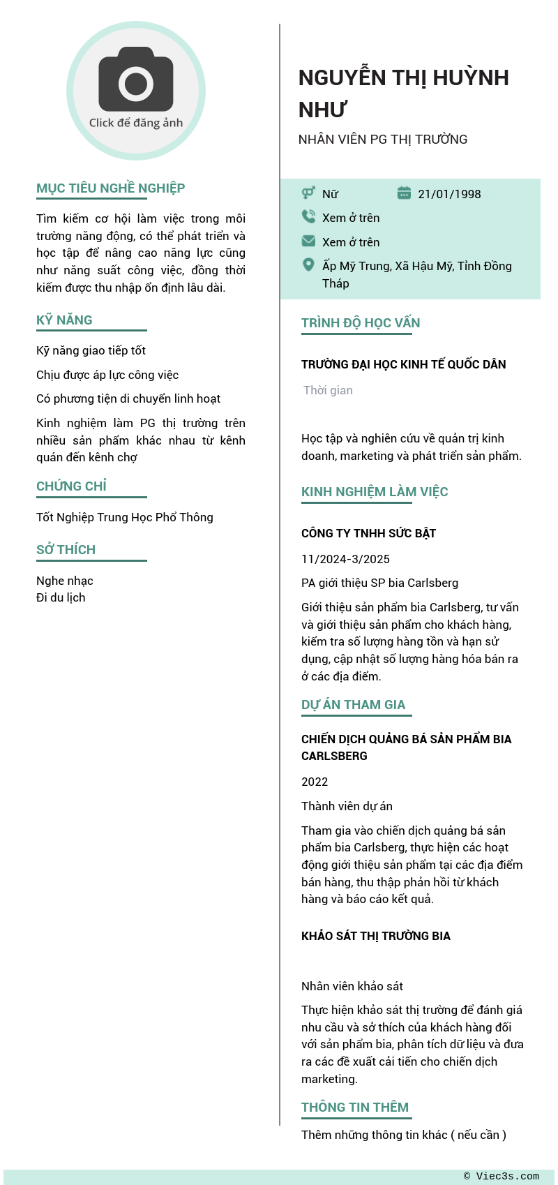 CV ứng viên