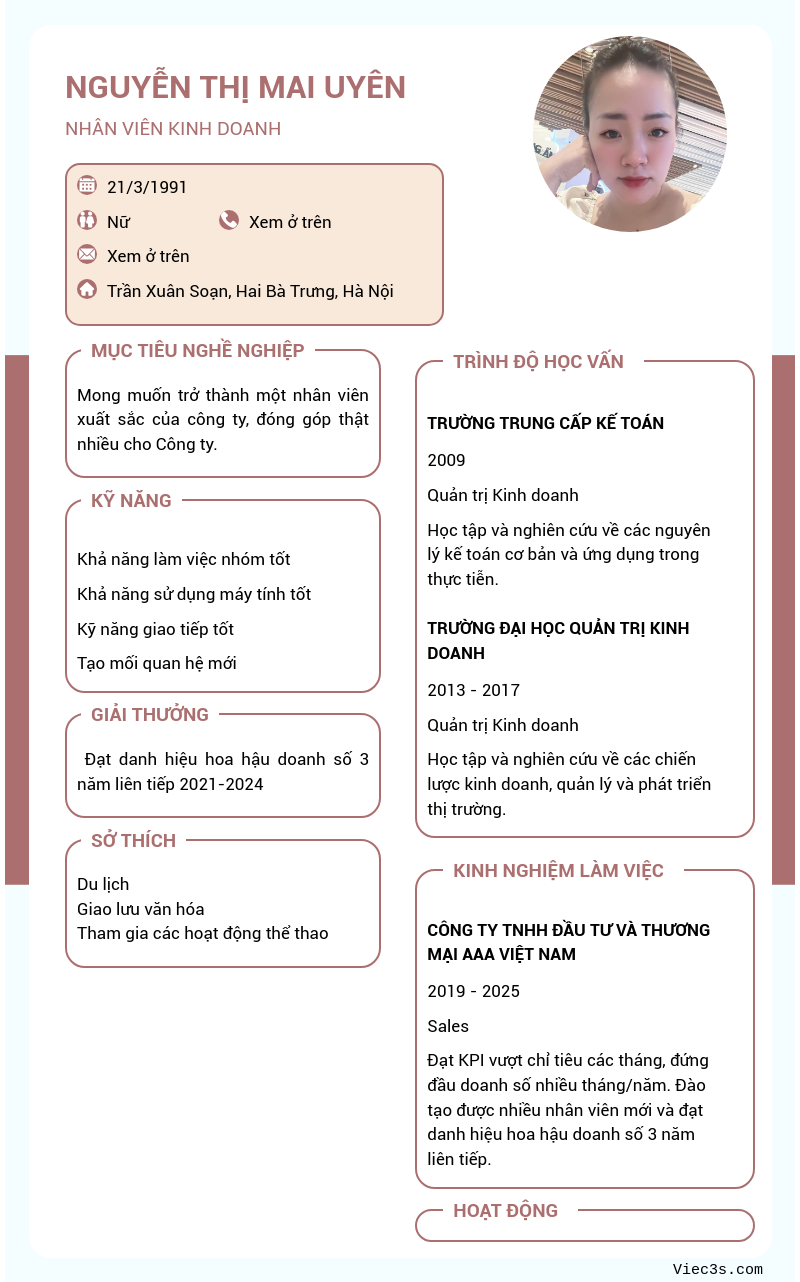 CV ứng viên