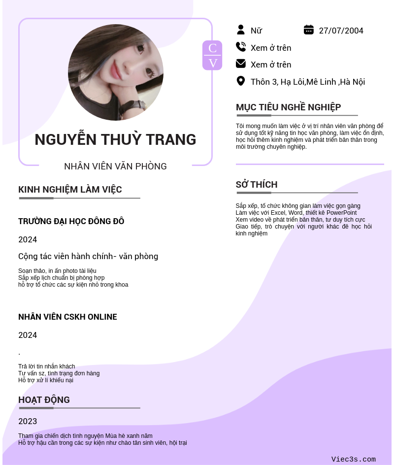 CV ứng viên