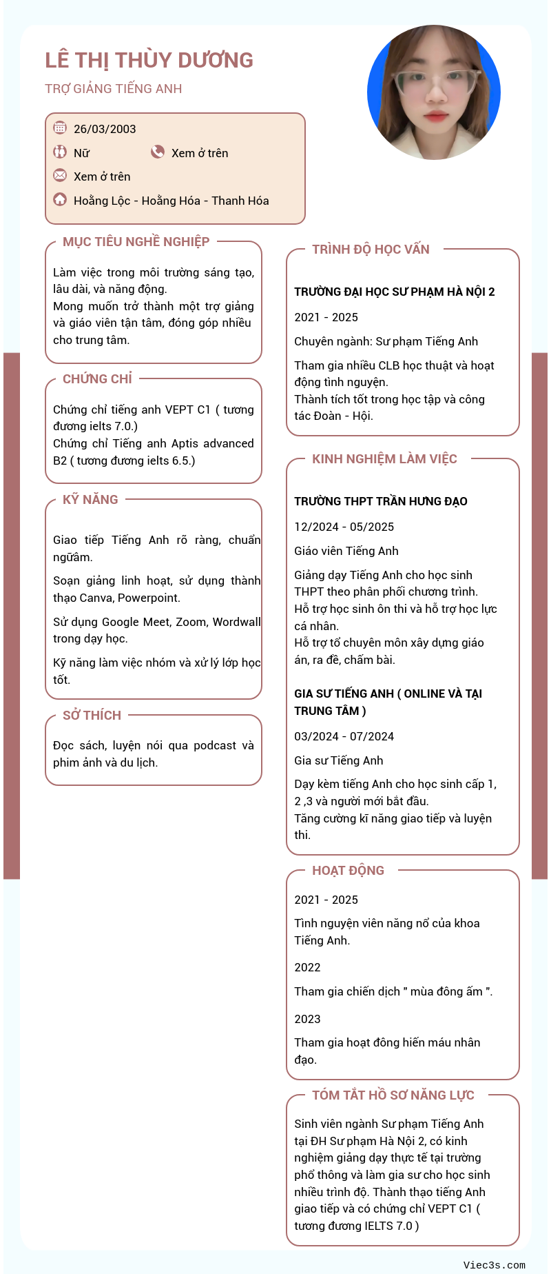 CV ứng viên