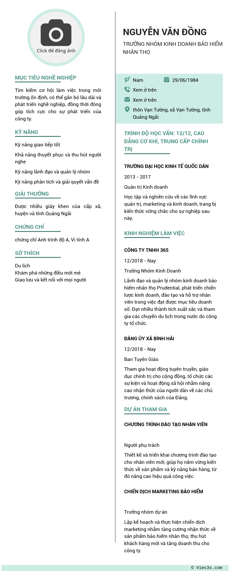CV ứng viên