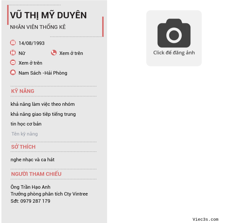 CV ứng viên